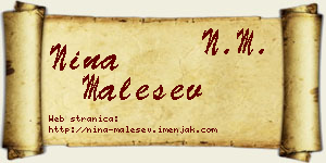 Nina Malešev vizit kartica